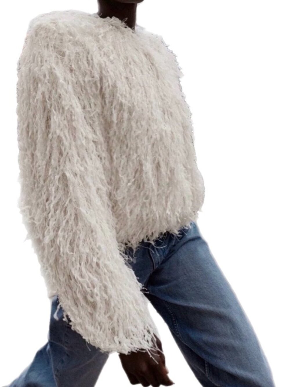 Zara Feather Fringe Metallic Thread Jacket (O $120)